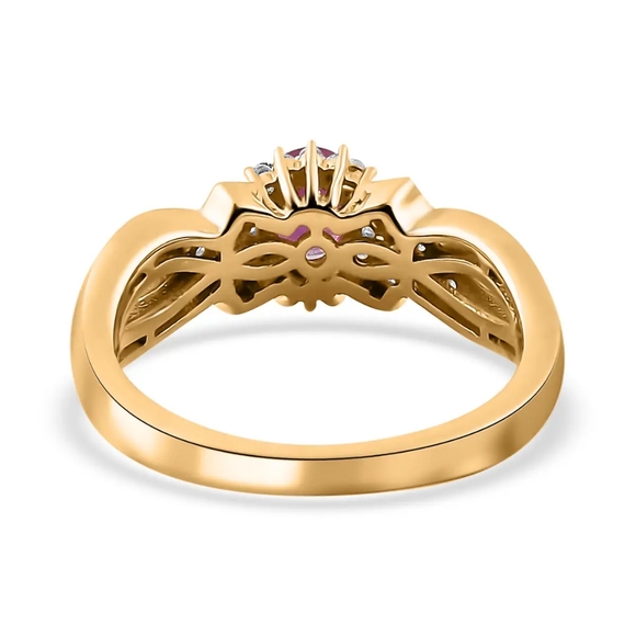 Montepuez Ruby and White Zircon Ring - Picture 5 of 6